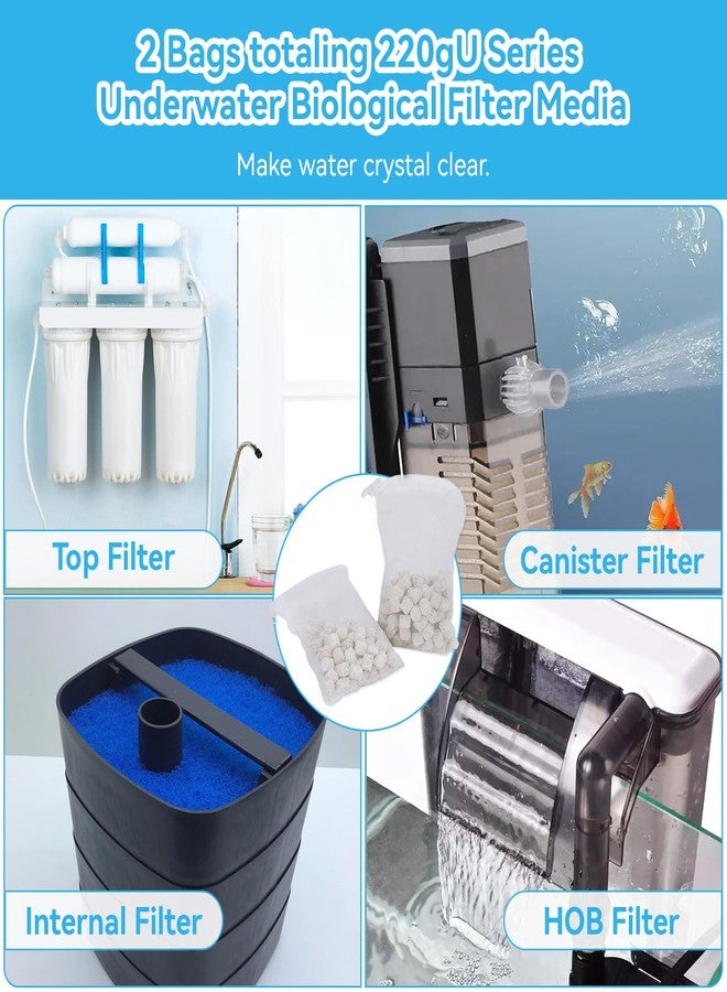 FKBYM 220 غرام، عبوتان من وسائط الترشيح البيولوجي لأحواض السمك، متوافقة مع فلتر Fluval U تحت الماء BioMax U2 U3 U4، وسائط ترشيح حلقات السيراميك البيولوجي، لأحواض السمك، وأحواض الأسماك، والبرك، وفلاتر العلب، A495 - Image 5